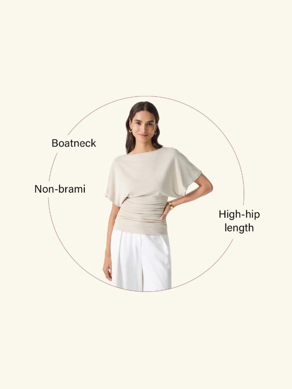 NWT OGL Sandwashed Boatneck Batwing Sleeve Side Ruched Top Blush Pink S - Picture 9 of 13